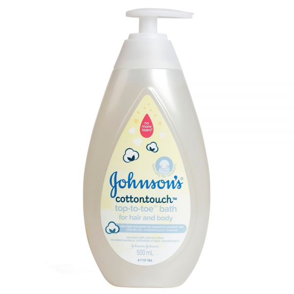 Combo 2 chai tắm gội dịu nhẹ như bông Johnson's baby cotton touch 500ml