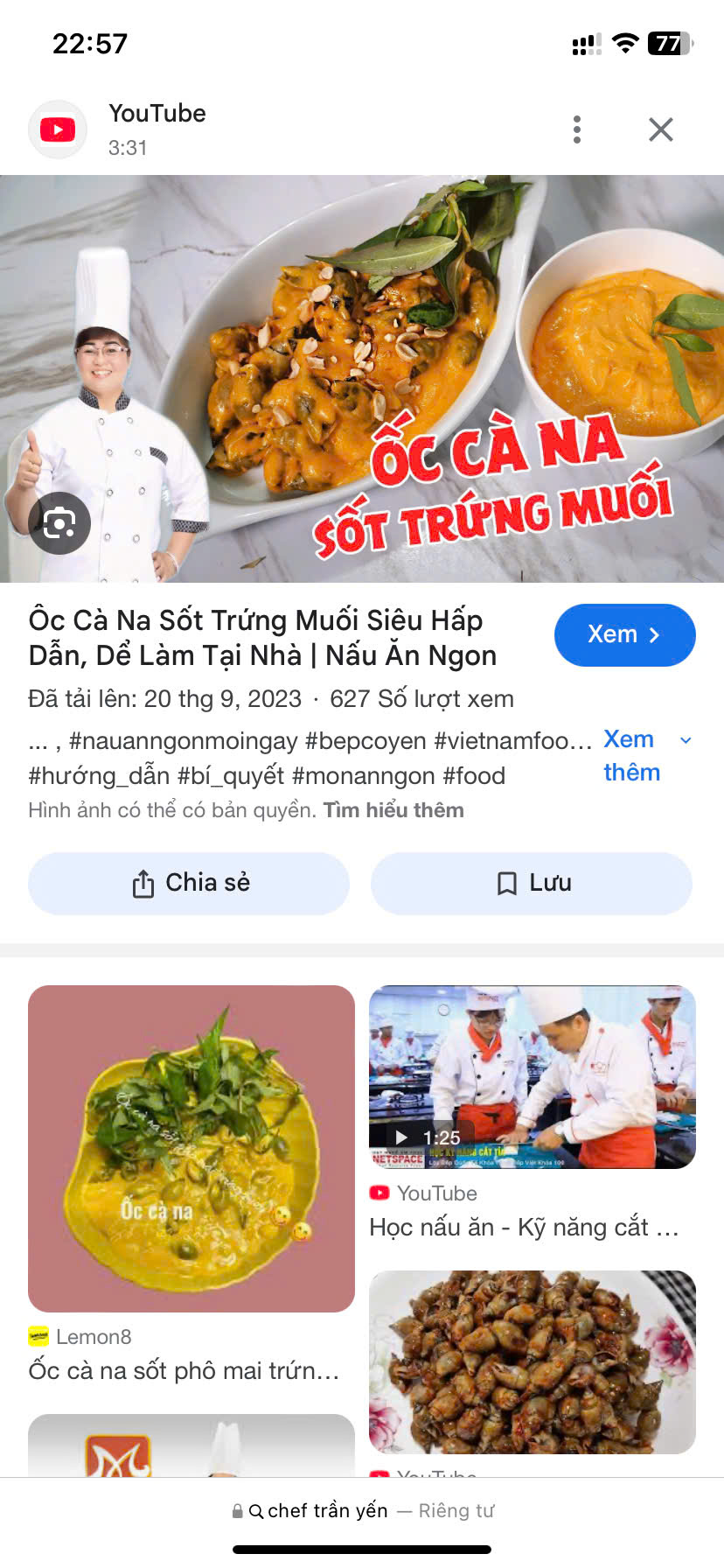 DẠY NẤU ĂN NGON TRẦN YẾN